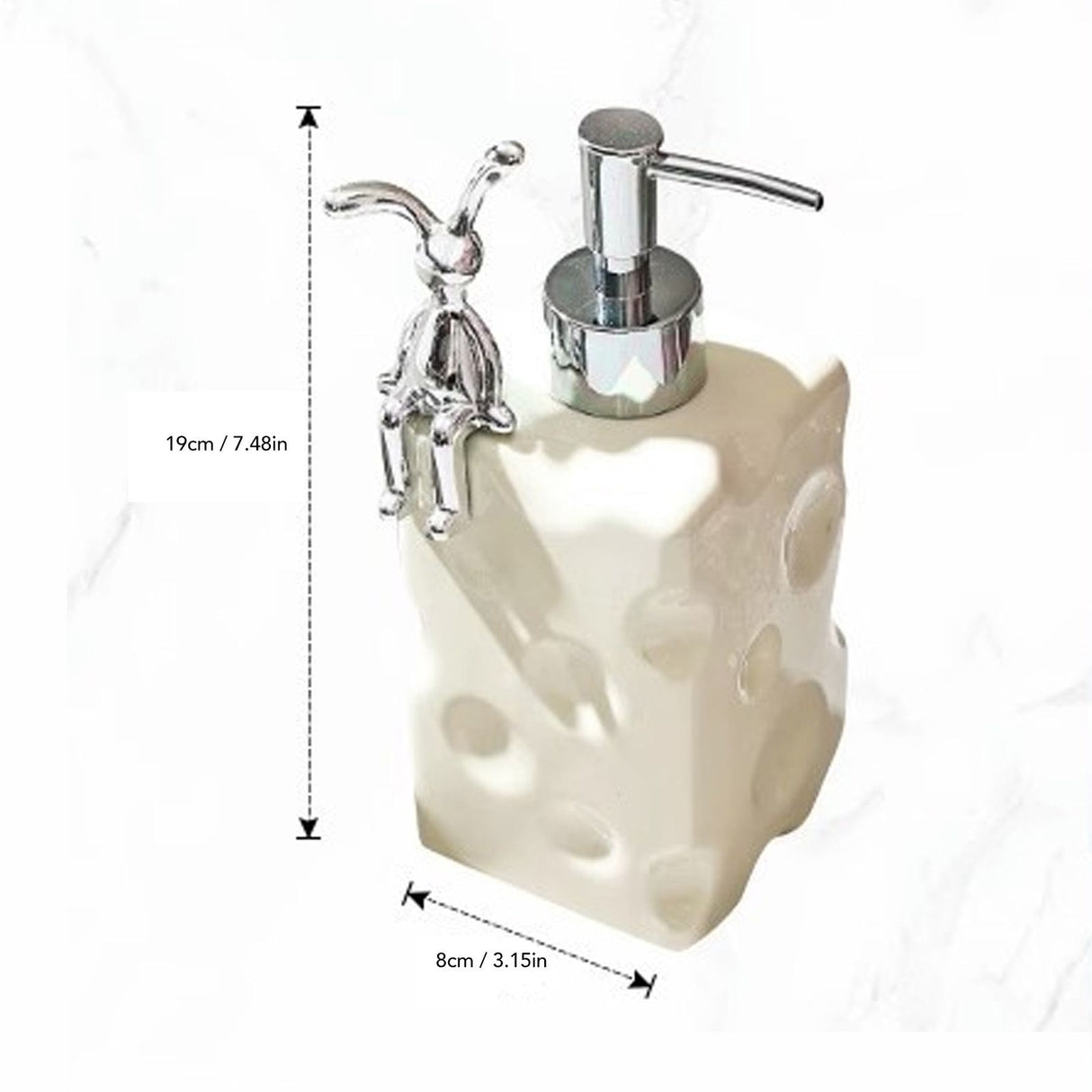 Shampoo Dispenser Bottle Ceramic Large Capacity Home Decoration with Pump for Bathroom Large White