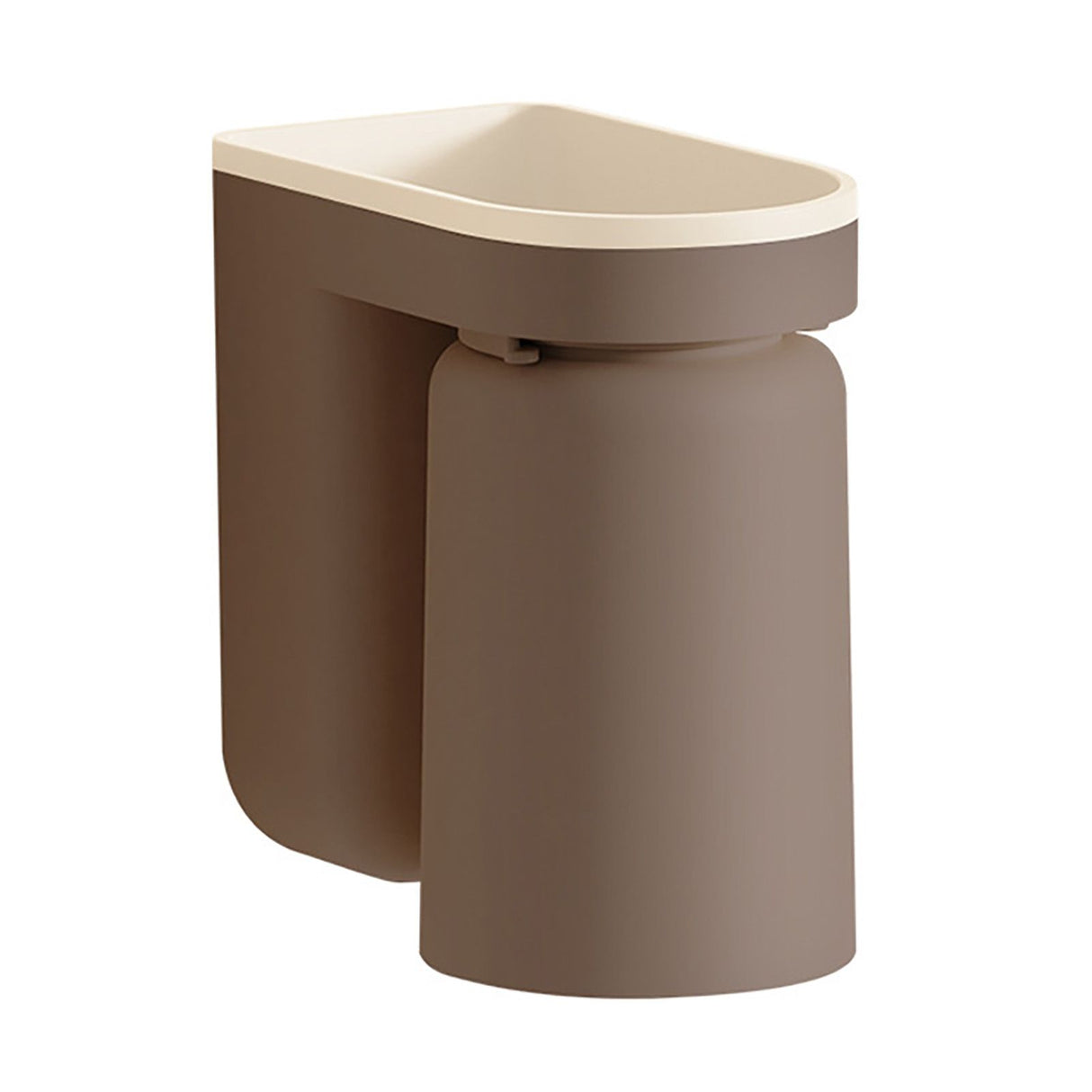 Wall Mounted Toothbrush Holder with Drainage Function Self Adhesive Toothbrush Holder with Cups for Bathroom Caramel Brown