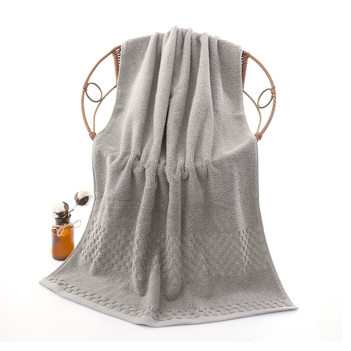 1 Bath Towel 1 Hand Towel Pure Quick Drying Absorbent Cotton Bath Towel Set for Adults 70x140cm