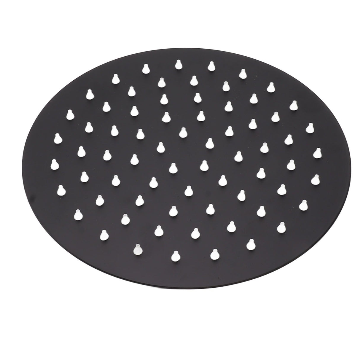 Ultra Thin Rainfall Shower Head Rain Waterfall Stainless Steel Fixed Showerhead Round Black 8in