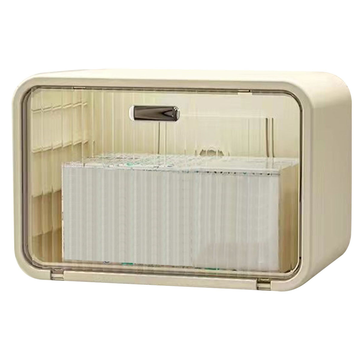 Tissue Box Cover Wall Mounted 2 in 1 Waterproof Tissue Holder Dispenser Box Cover for Bathroom Transparent White