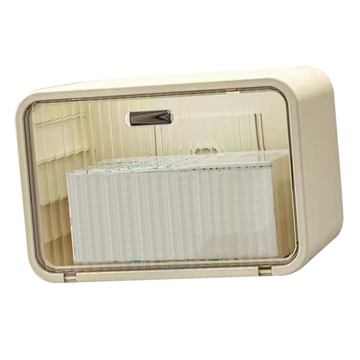 Tissue Box Cover Wall Mounted 2 in 1 Waterproof Tissue Holder Dispenser Box Cover for Bathroom Transparent White