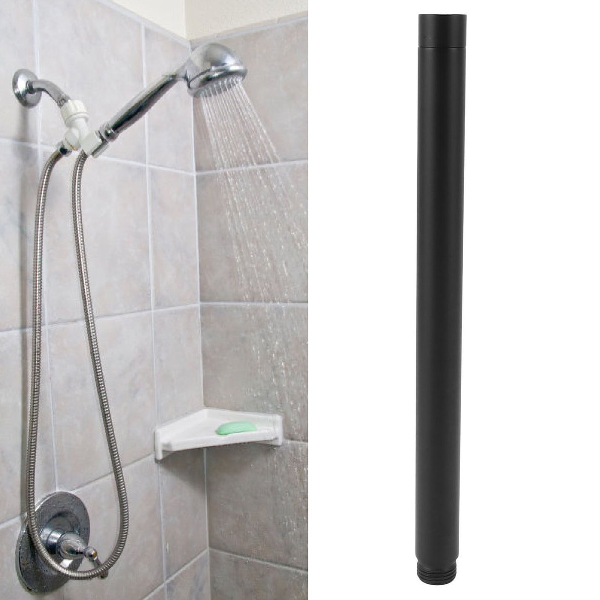Shower Head Extension Stainless Steel Shower Arm Fine Surface Easy Installation Shower Pipe Extension 10in