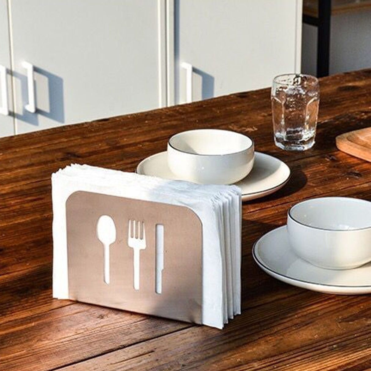 Napkin Holder Napkin Dispenser Stainless Steel Minimalist Compact Easy Maintenance Napkin Rack for Hotel Restaurant