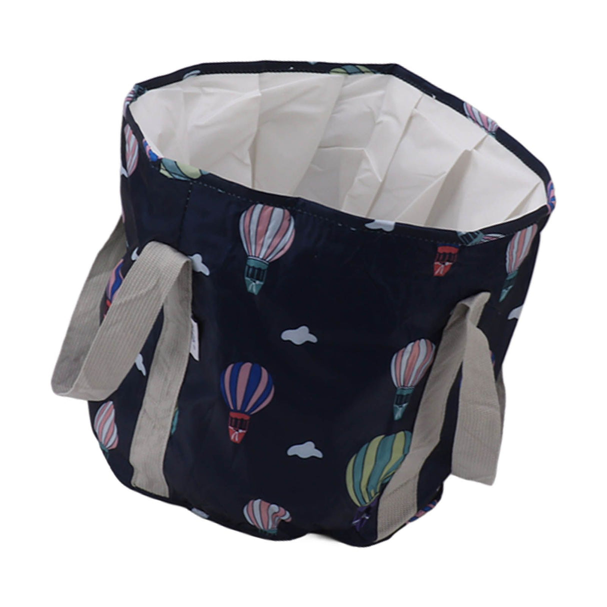 Collapsible Foot Bath Basin PVC Insulated Portable Foot Soaking Bath Tub Water Bucket with Handle for Outdoor Camping Travel Navy Blue Balloon