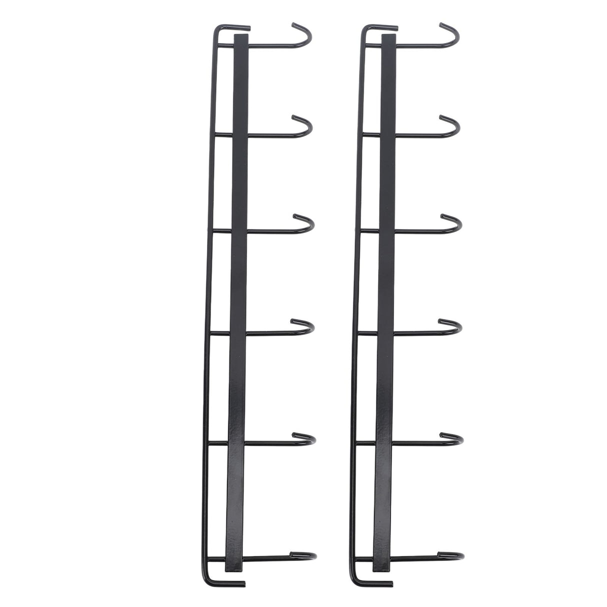 2pcs Wall Mounted Coat Rack Stainless Steel Wall Hanging Coat Hook Rail with 6 Hooks for Clothes Towel Hat 6 Hooks 2 Black