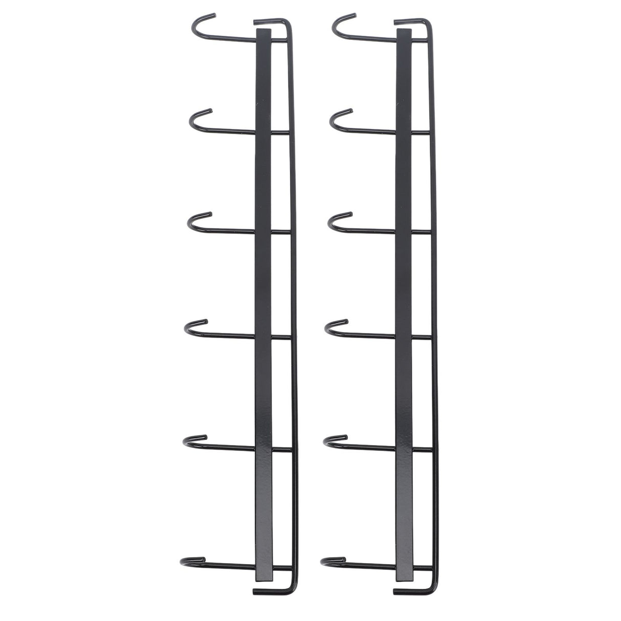 2pcs Wall Mounted Coat Rack Stainless Steel Wall Hanging Coat Hook Rail with 6 Hooks for Clothes Towel Hat 6 Hooks 2 Black