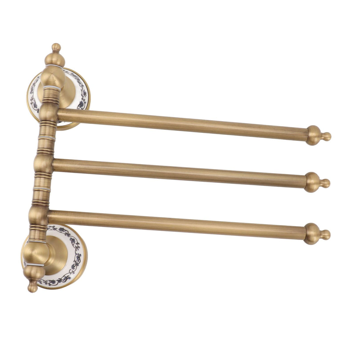 Swivel Towel Bar Antique Brass Towel Rack Rotated Towel Hanger Holder for Bathroom Three Rods