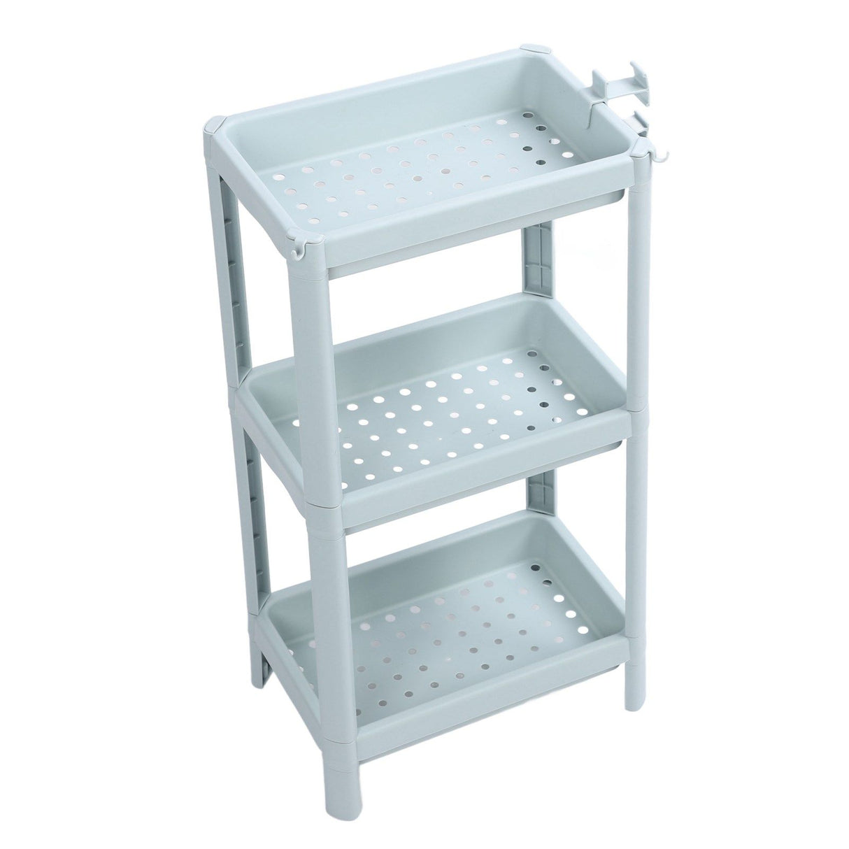 Bathroom Floor Storage Shelf Bathroom Storage Open Shelf Unit Freestanding Corner Rack Shelves Storage Rack Nordic Blue 3 Tier