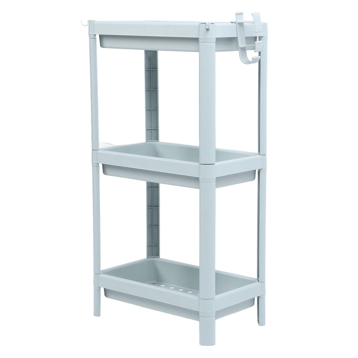 Bathroom Floor Storage Shelf Bathroom Storage Open Shelf Unit Freestanding Corner Rack Shelves Storage Rack Nordic Blue 3 Tier