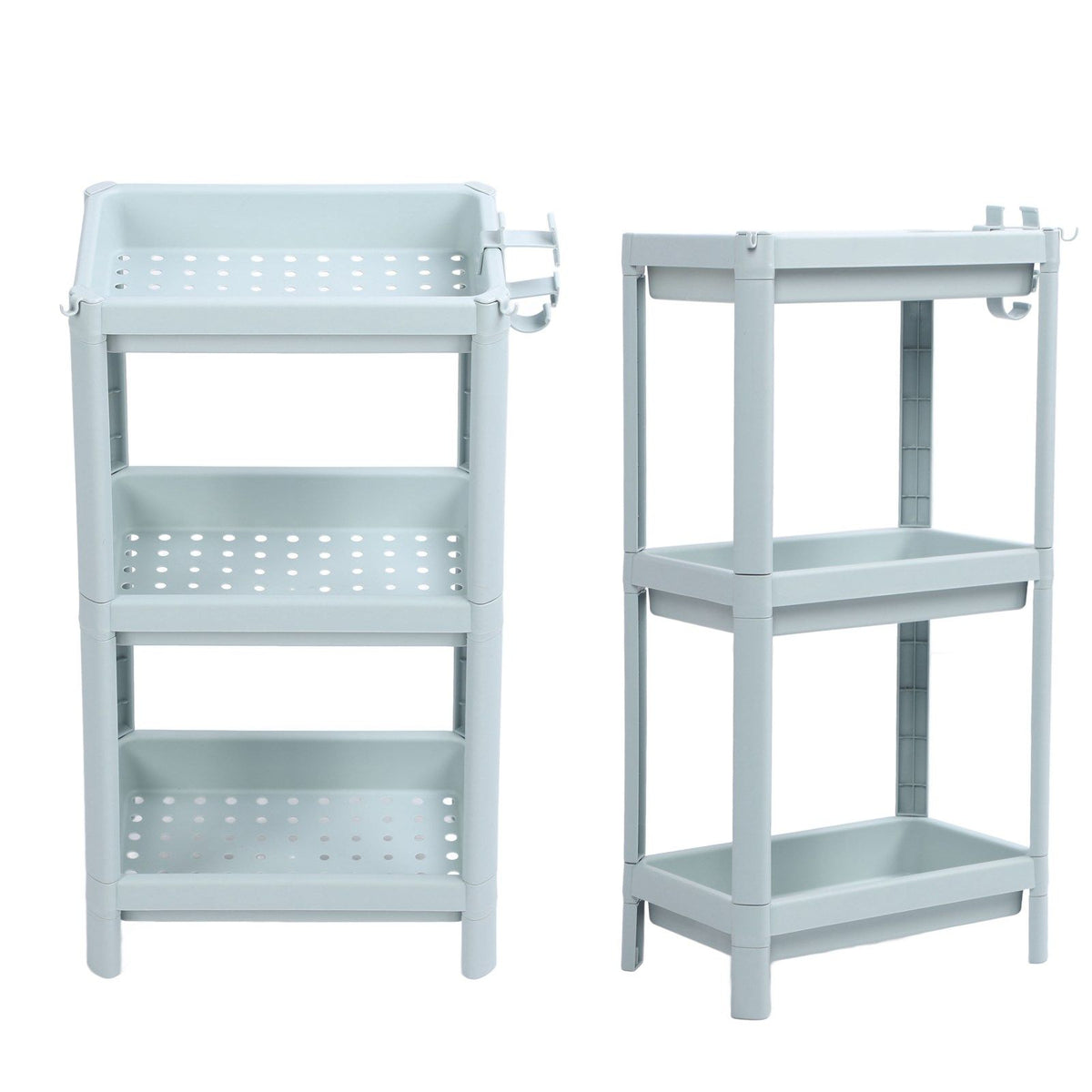 Bathroom Floor Storage Shelf Bathroom Storage Open Shelf Unit Freestanding Corner Rack Shelves Storage Rack Nordic Blue 3 Tier