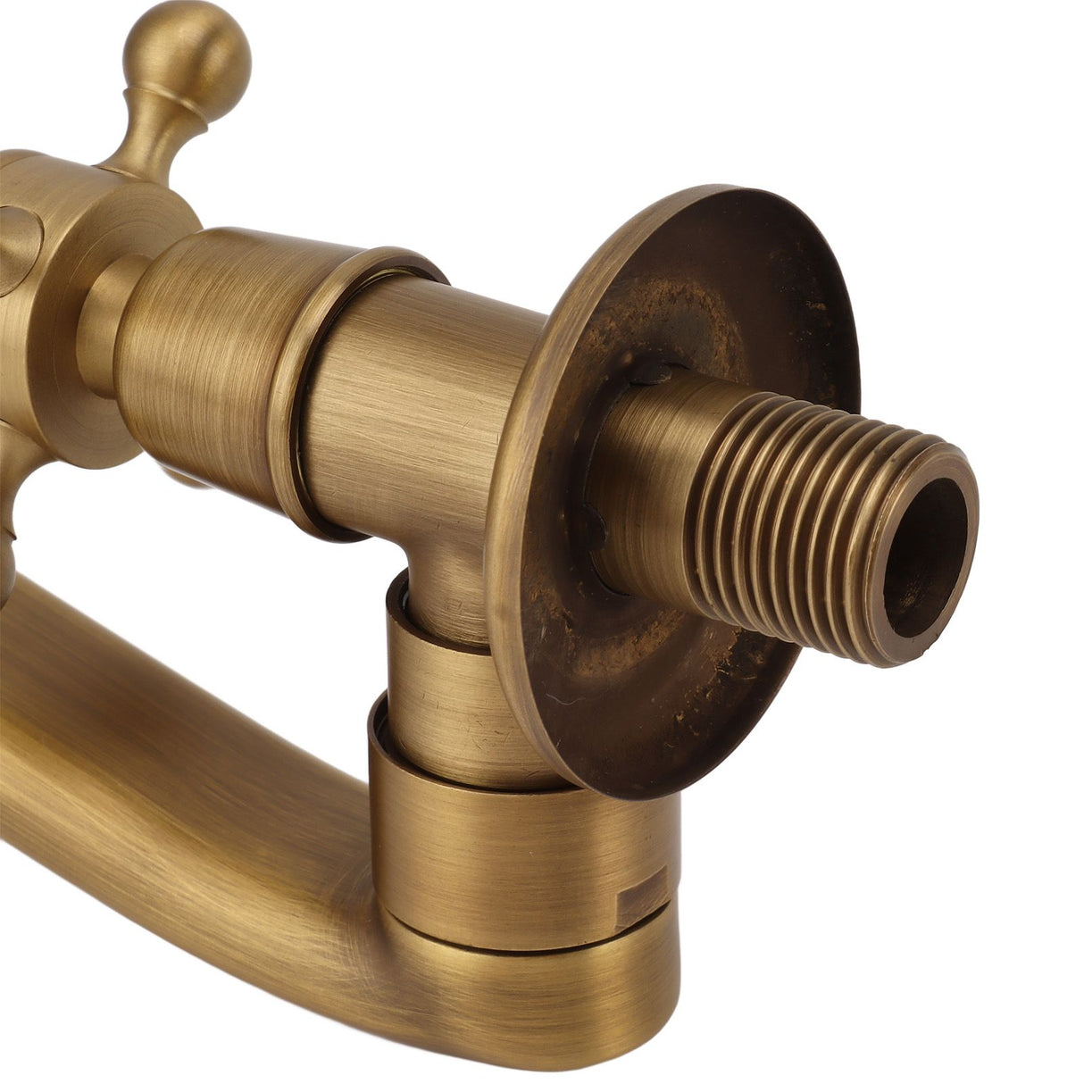 Antique Garden Faucet with Extended Spout Antifreezing Copper Wall Mount Single Cold Water Tap for Washing Sharp Spout