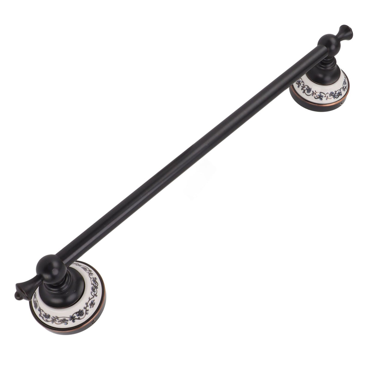 40.5cm Bathroom Towel Bar Copper Bath Towel Rack Single Towel Bar Wall Mounted Towel Holder European Style Black Antique