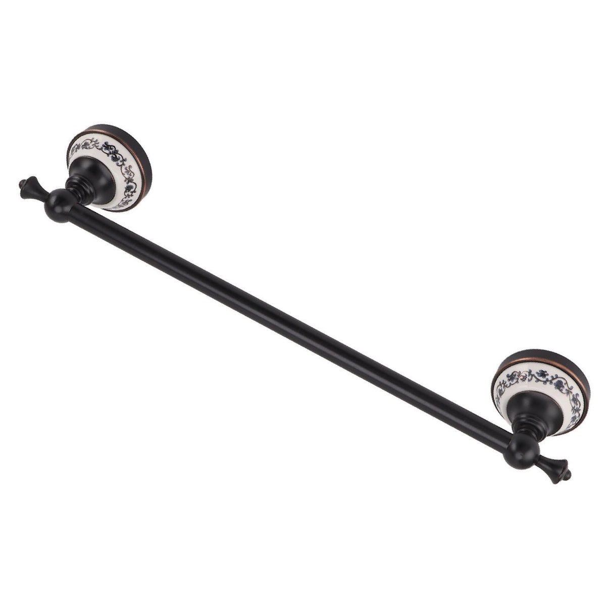 40.5cm Bathroom Towel Bar Copper Bath Towel Rack Single Towel Bar Wall Mounted Towel Holder European Style Black Antique