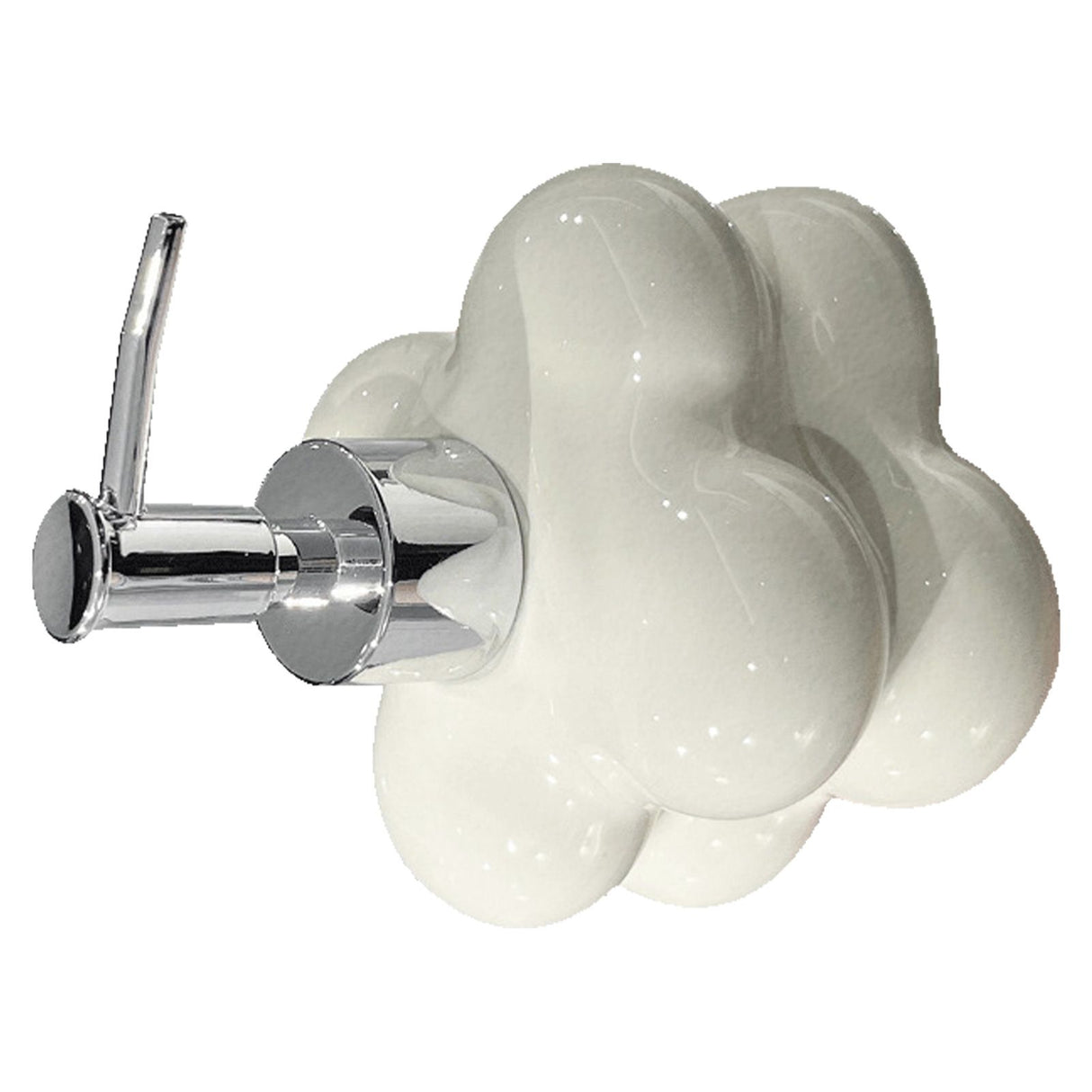 Cloud Press Pump Bottle Ceramic Reusable Decoration Refillable Cloud Shape Dispenser Bottle for Bathroom Milky White