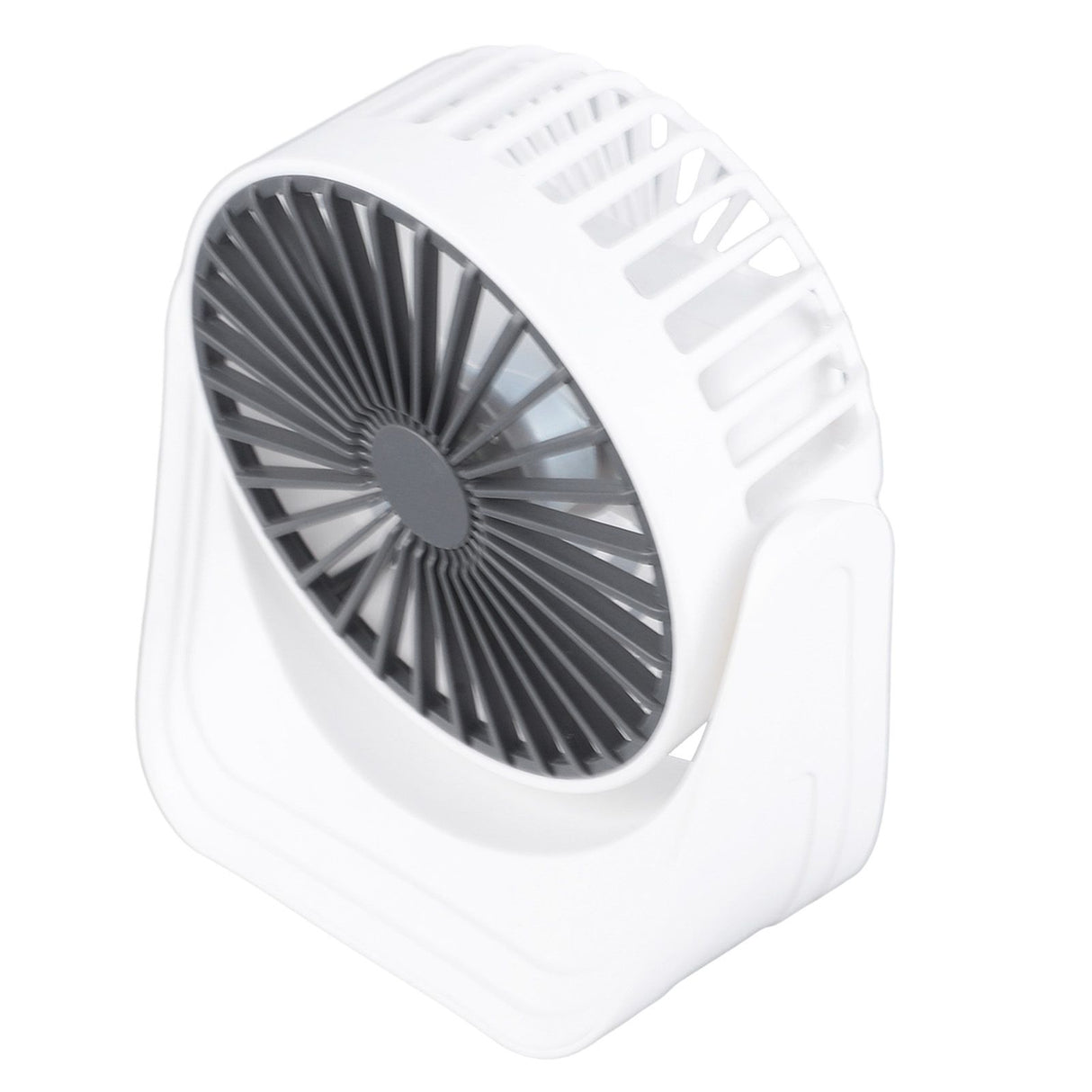 Desktop Mini Fan 1200mAh USB Rechargeable White 3 Speed 360 Degree Rotation Small Table Fan for Travel Camping Home