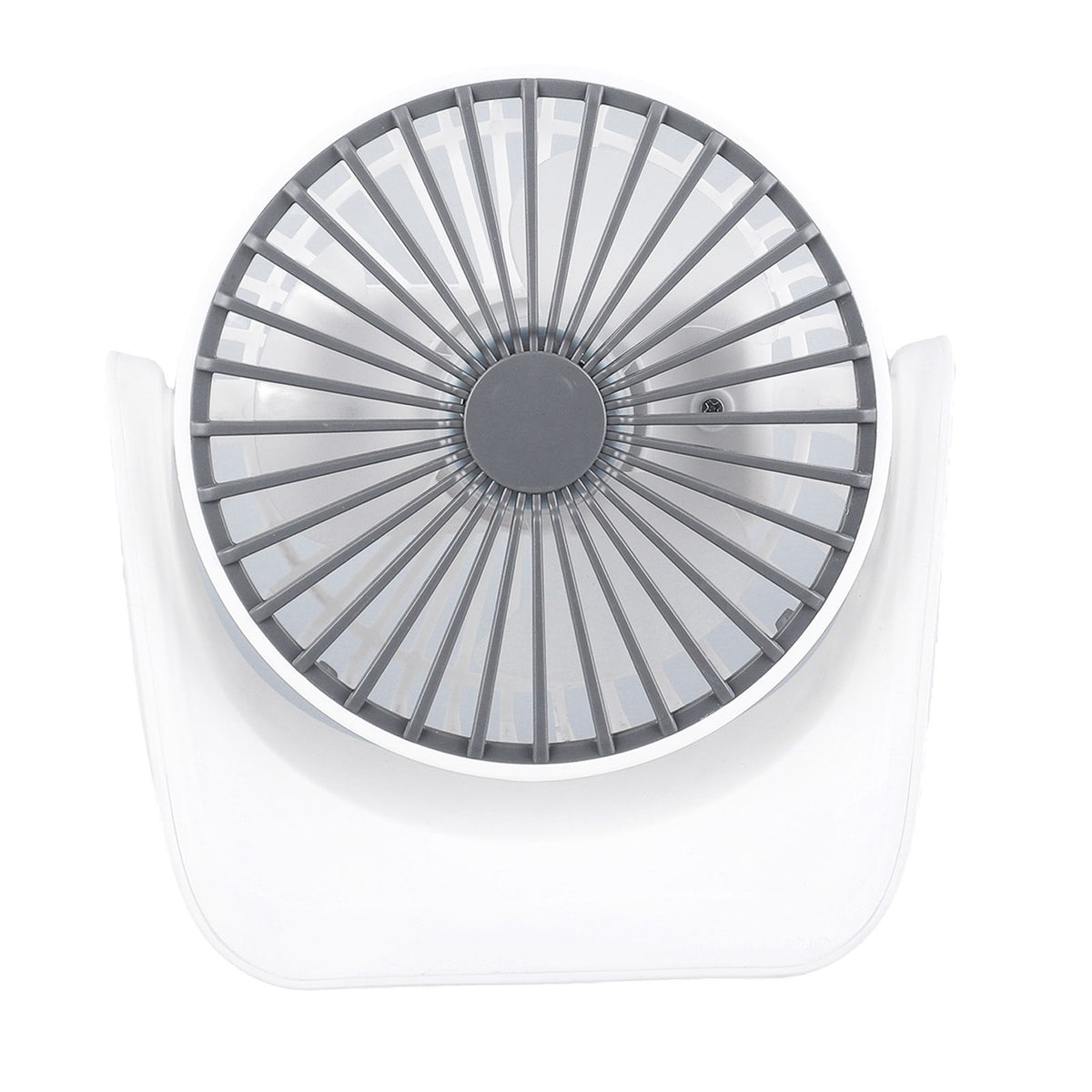 Desktop Mini Fan 1200mAh USB Rechargeable White 3 Speed 360 Degree Rotation Small Table Fan for Travel Camping Home