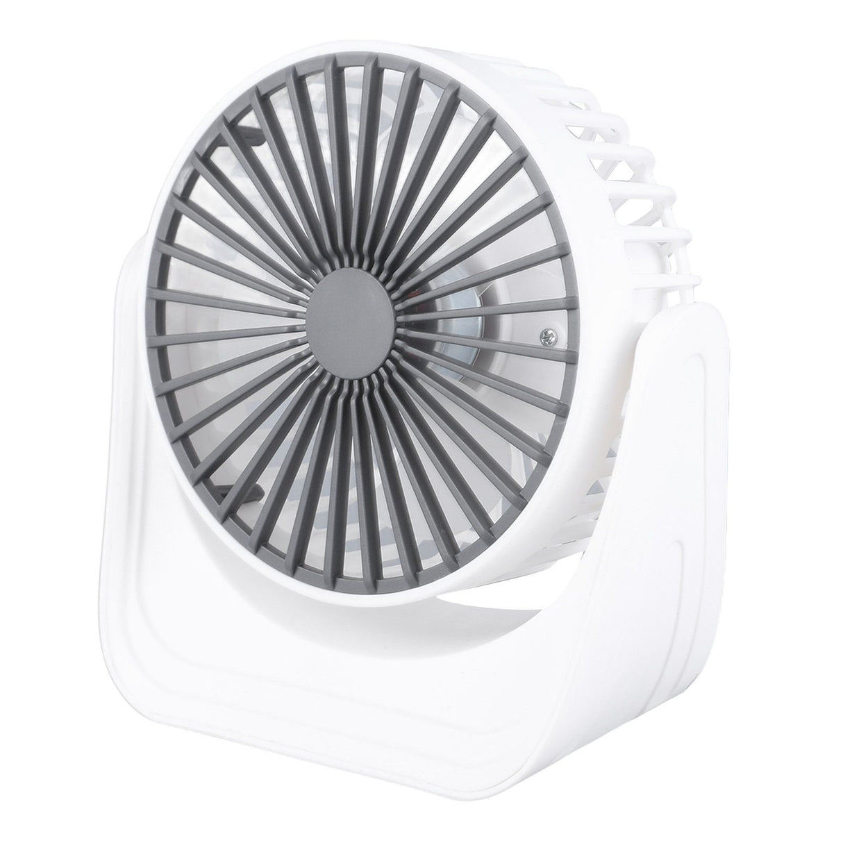 Desktop Mini Fan 1200mAh USB Rechargeable White 3 Speed 360 Degree Rotation Small Table Fan for Travel Camping Home