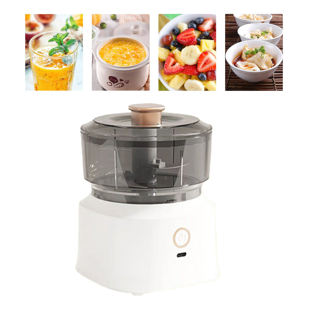 Electric Meat Chopper Grinder Blender Multifunctional Stainless Steel Blades Efficient Safe Food Blender for Kitchen White