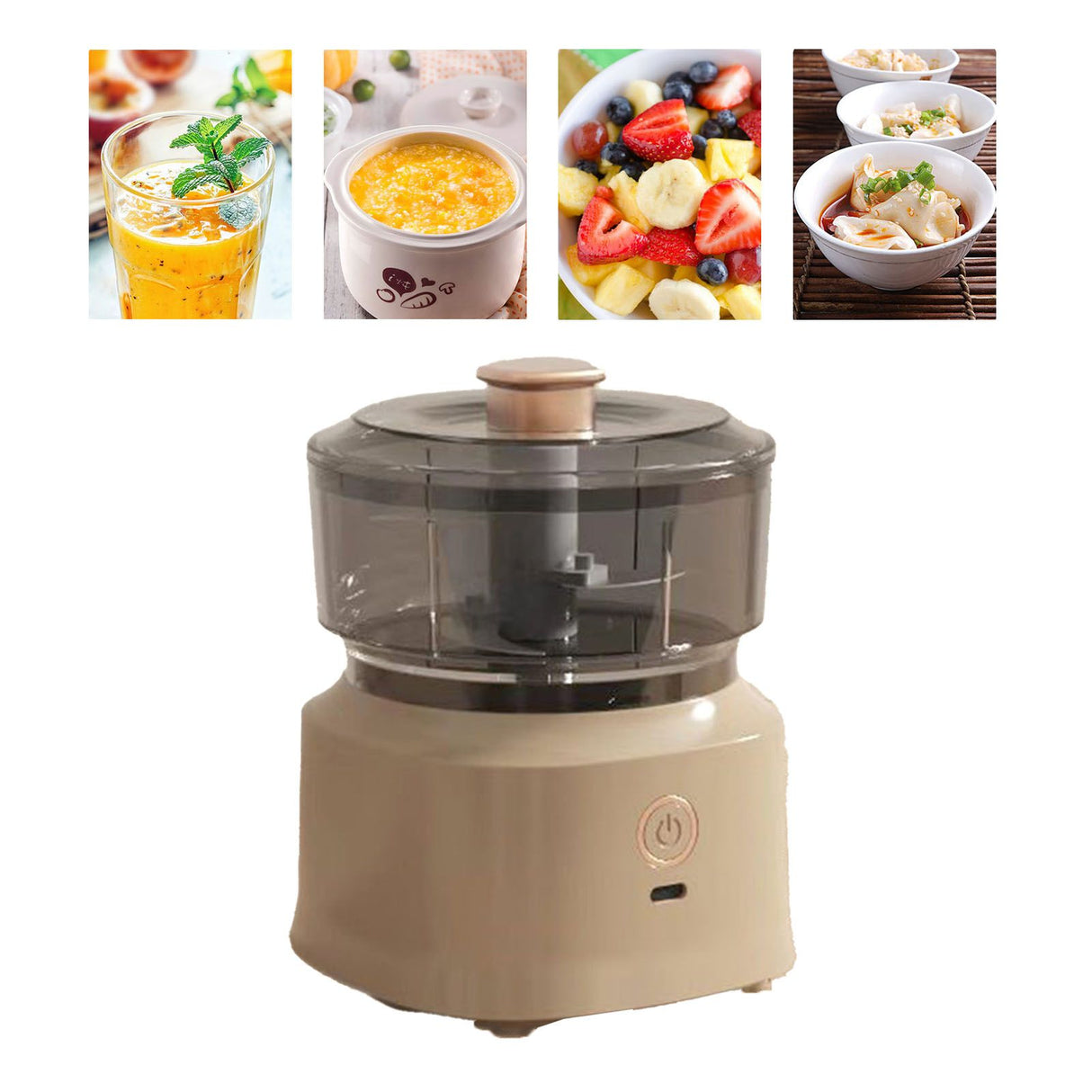 Electric Meat Chopper Grinder Blender Multifunctional Stainless Steel Blades Efficient Safe Food Blender for Kitchen Dark Brown