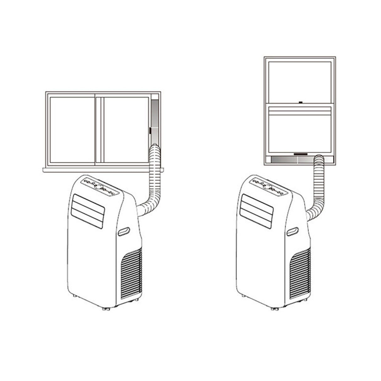 Portable AC Window Vent Kit Air Conditioner Window Kit Adjustable PVC Window Seal Kit Panels for Horizontal Vertical Window