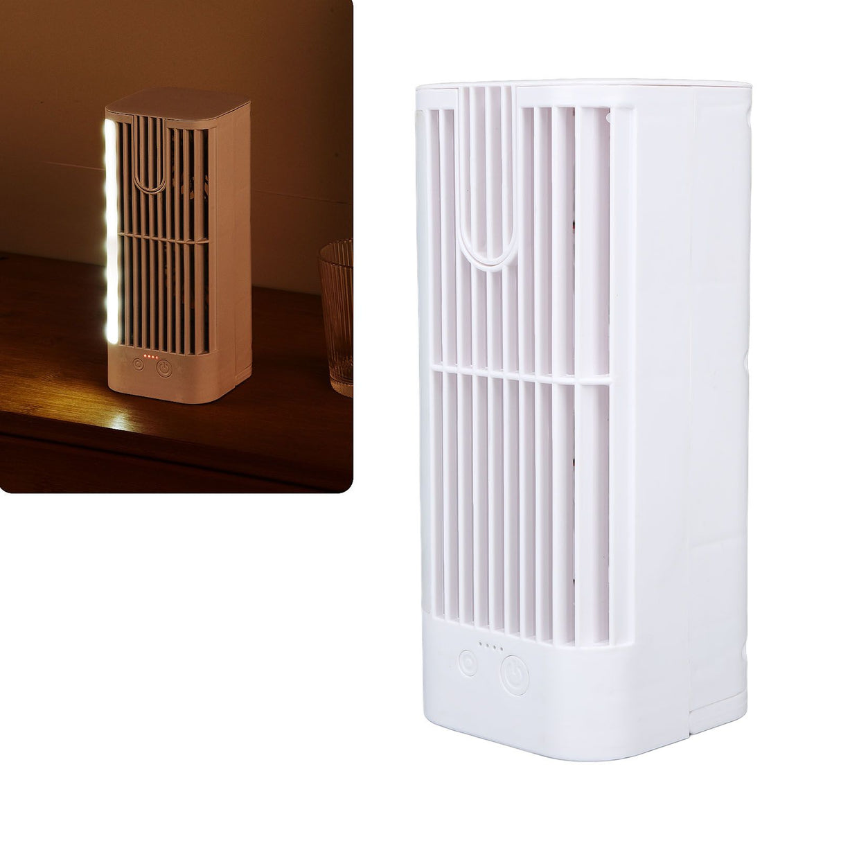 Desk Night Light Fan Power Adjustable Space Saving Quiet Multifunctional Cool Fan Plug and Play Without Sprayer