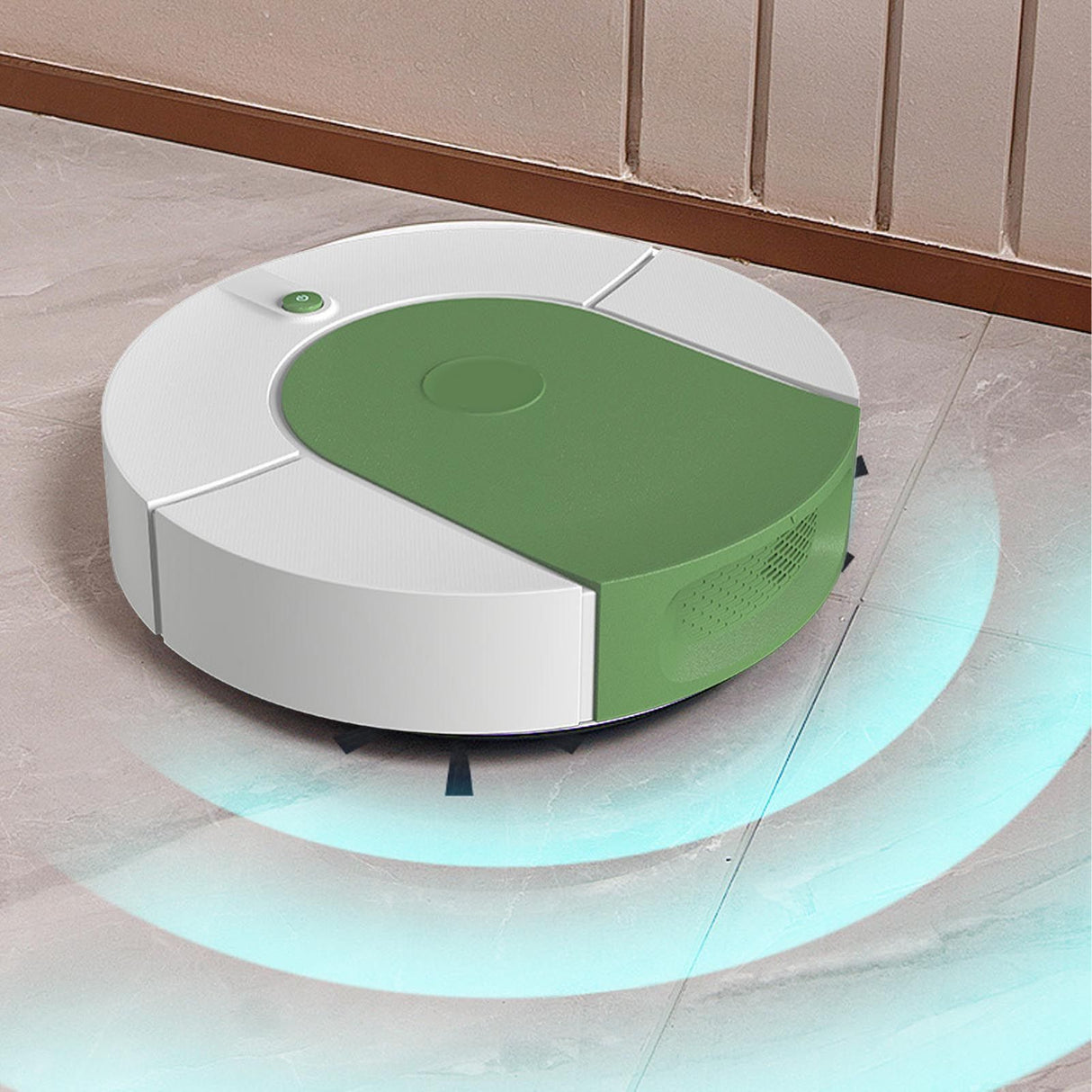 Robot Vacuum Cleaner Strong Suction Automatic USB Rechargeable Sweeping Robot for Ceramic Tiles Hard Floors Green