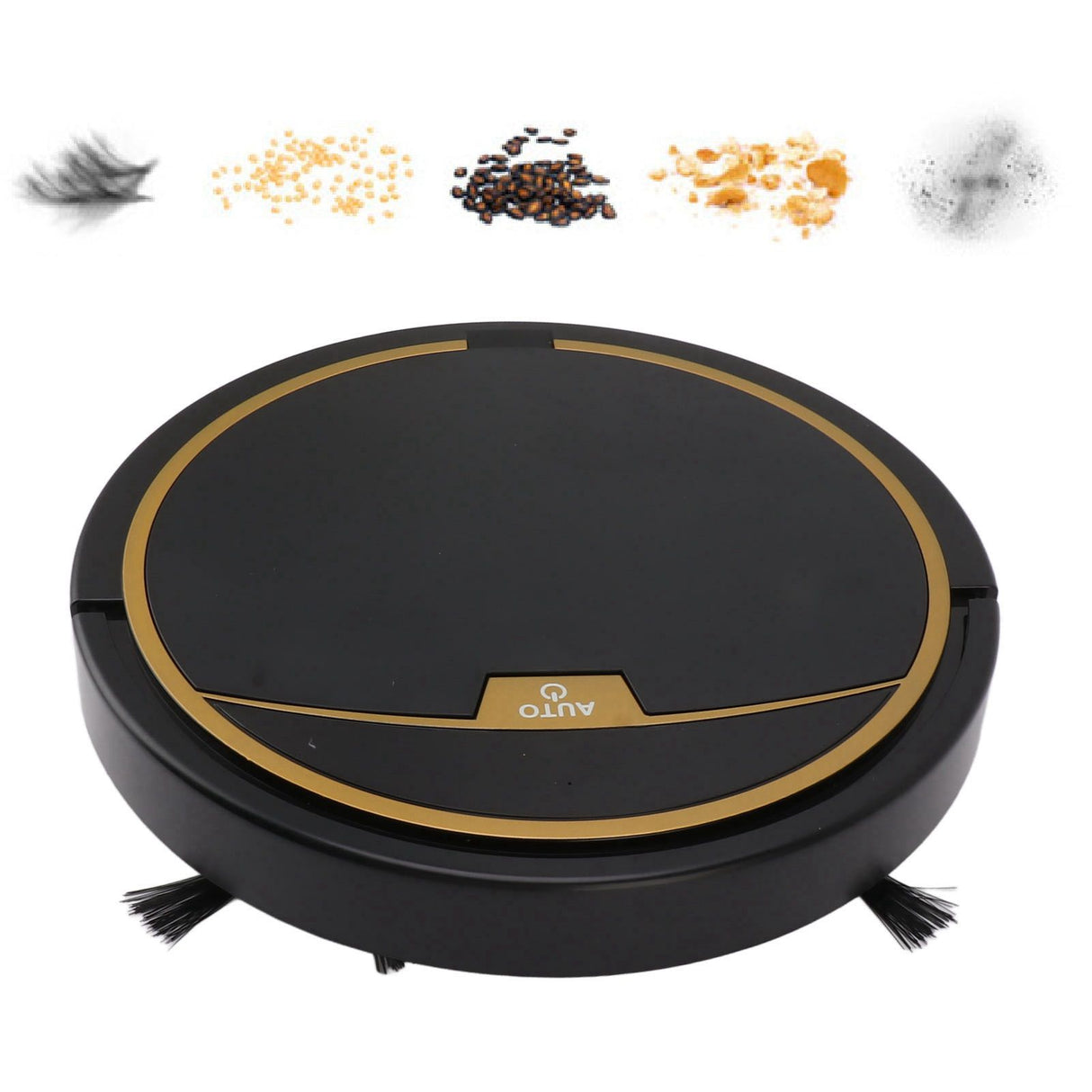 Ultra Thin Fully Automatic Robot Vacuum Cleaner Smart Robotic Vacuum Cleaner for Dust Hair Fluff Black With Water Tank 32x35 cm