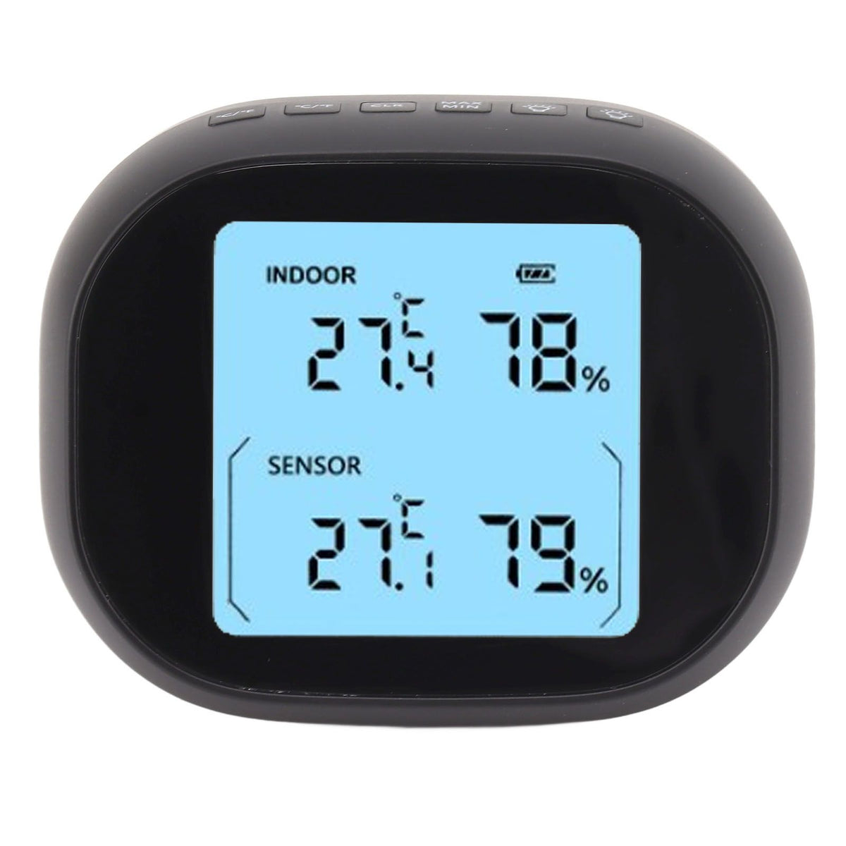 Wireless Indoor Outdoor Thermometer Black Temperature Humidity Monitor Daily High and Low Large Display Room Thermometer