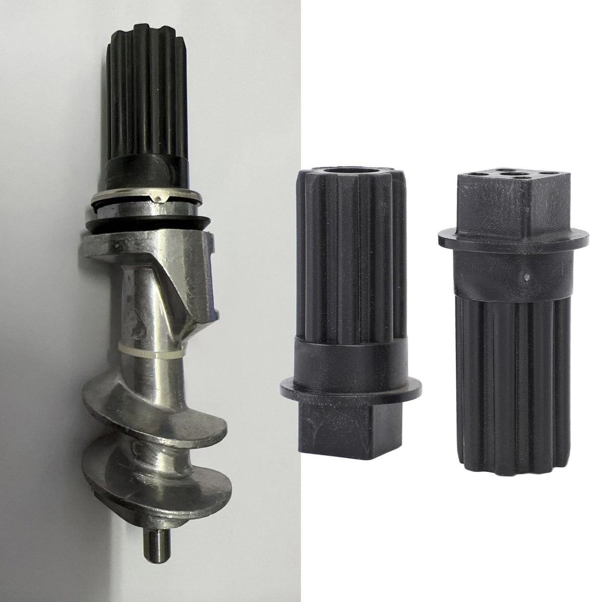 2 PCS Meat Grinder Screw Coupling Black Plastic Quick Installation Meat Grinder Screw Coupling Sleeve for Kenwood