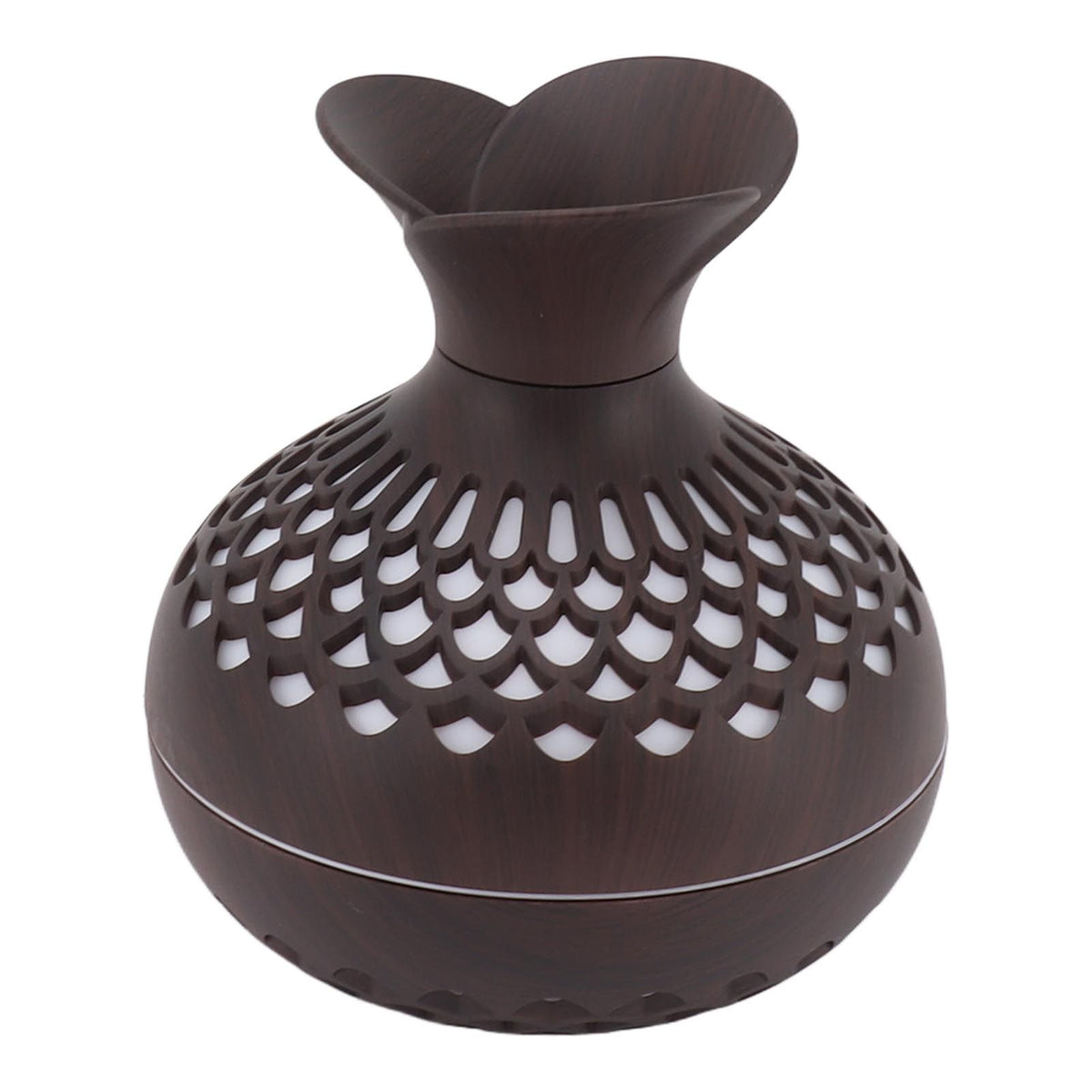 2.5W Scent Diffuser 300ml USB Powered Silent Operation Flower Vase Shape Aroma Humidifier for Offices Bedrooms Dark Brown