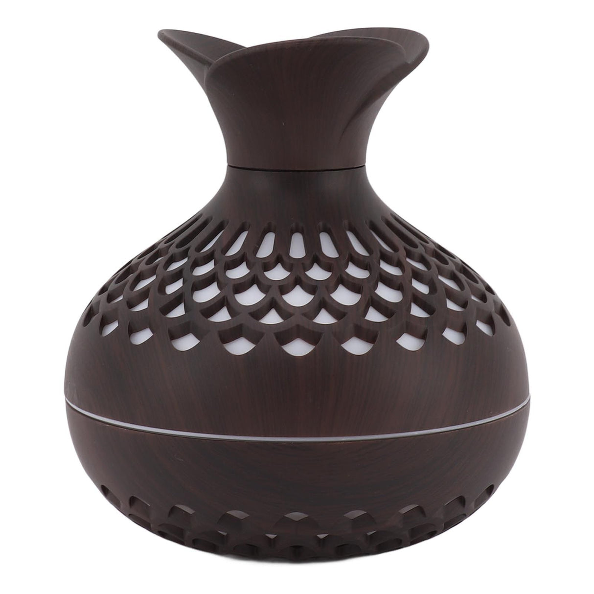 2.5W Scent Diffuser 300ml USB Powered Silent Operation Flower Vase Shape Aroma Humidifier for Offices Bedrooms Dark Brown