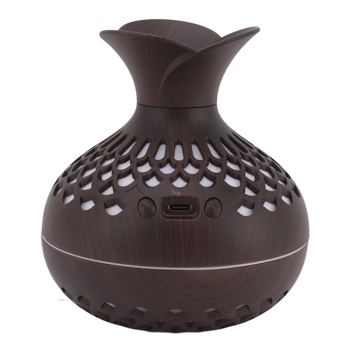 2.5W Scent Diffuser 300ml USB Powered Silent Operation Flower Vase Shape Aroma Humidifier for Offices Bedrooms Dark Brown