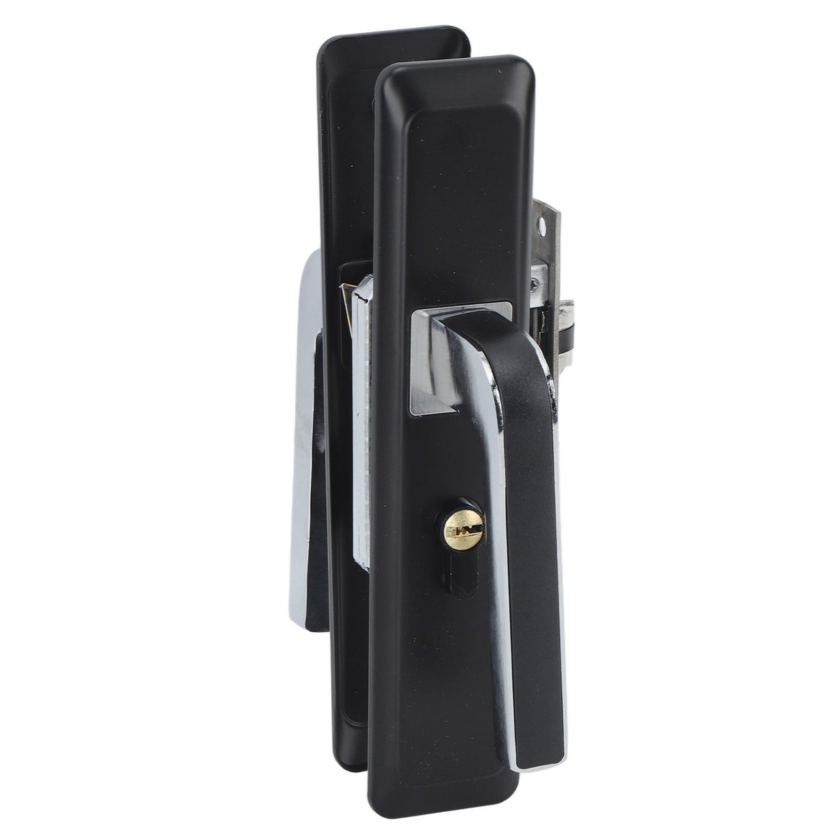Privacy Bathroom Lever Lock Set Low Noise Door Lever Lockset Bedroom Door Handle Security Door Lever with Lock Black
