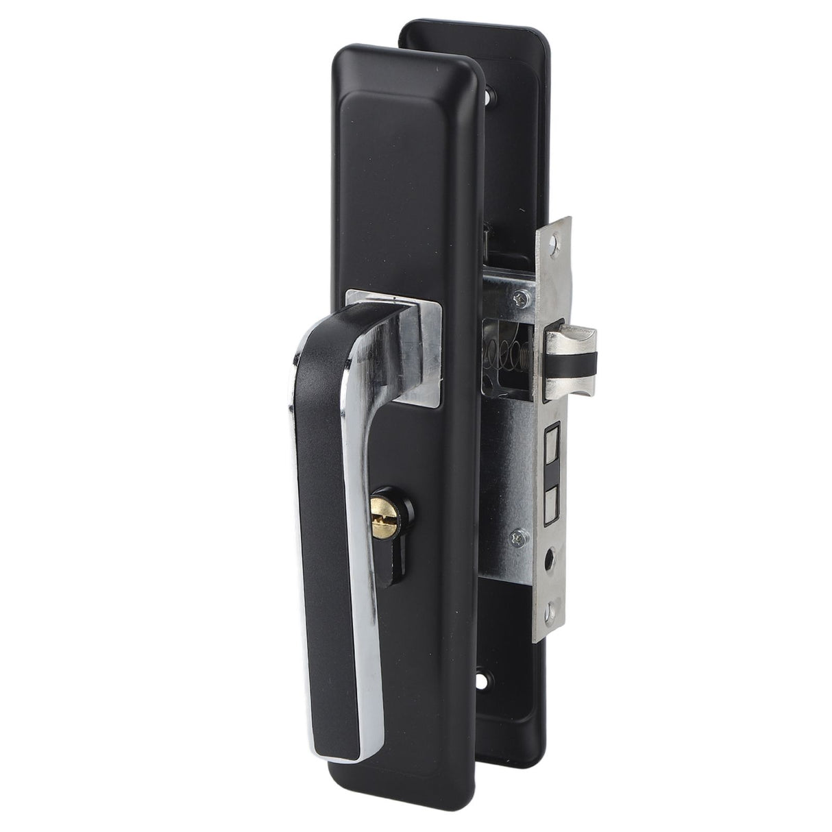 Privacy Bathroom Lever Lock Set Low Noise Door Lever Lockset Bedroom Door Handle Security Door Lever with Lock Black