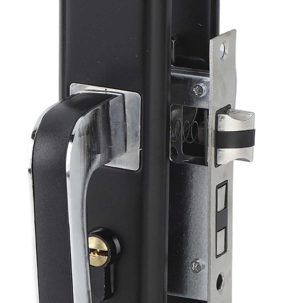 Privacy Bathroom Lever Lock Set Low Noise Door Lever Lockset Bedroom Door Handle Security Door Lever with Lock Black
