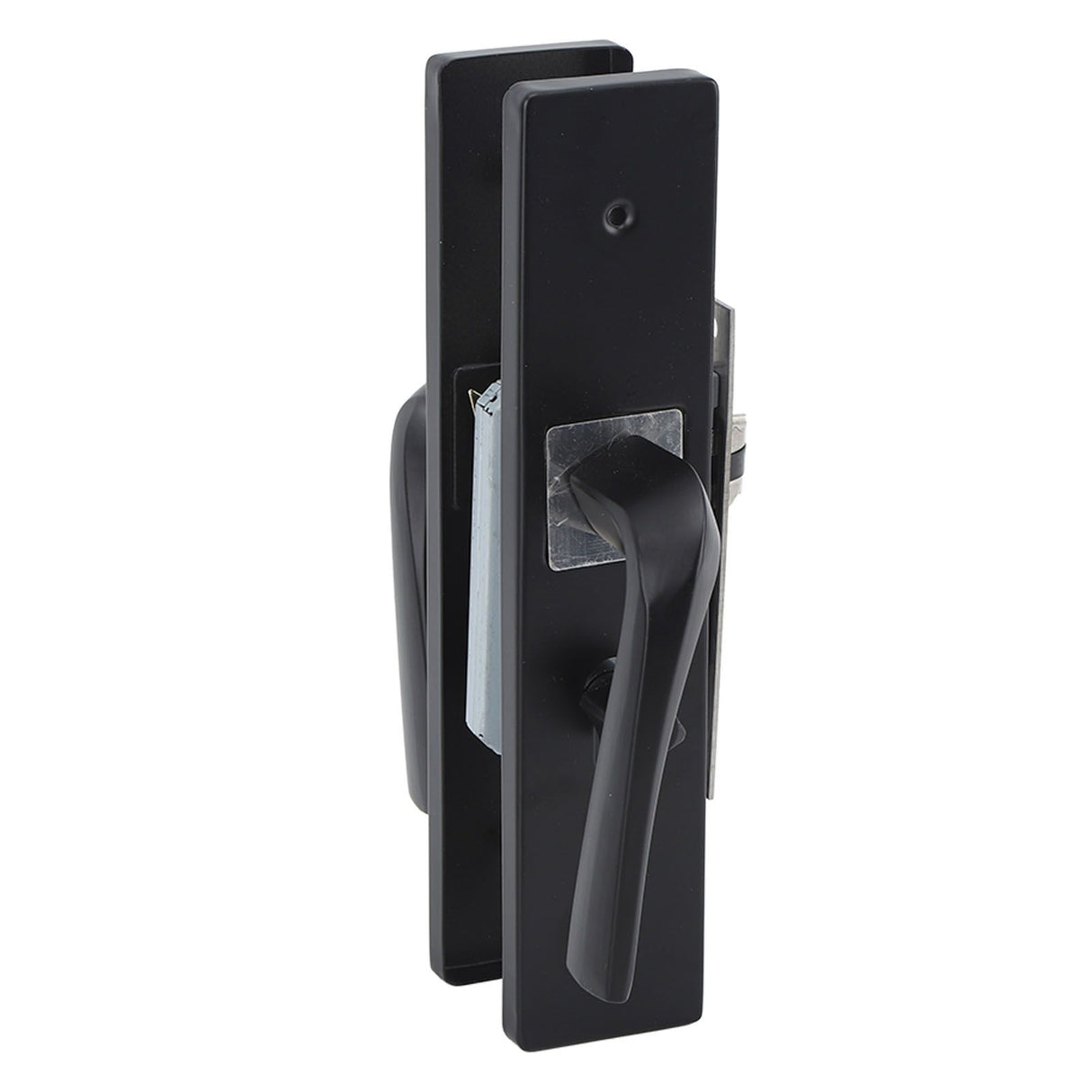 Bedroom Lock Set Household Interior Room Bathroom Silent Aluminium Alloy with Solid Wood Handle Black