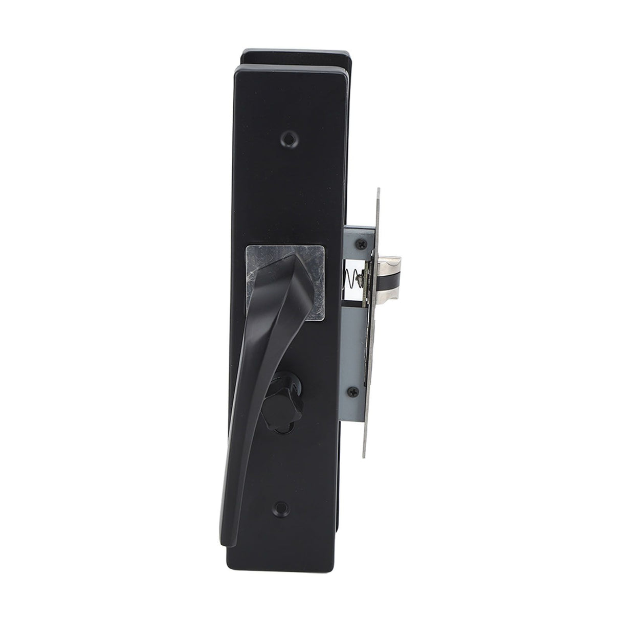 Bedroom Lock Set Household Interior Room Bathroom Silent Aluminium Alloy with Solid Wood Handle Black