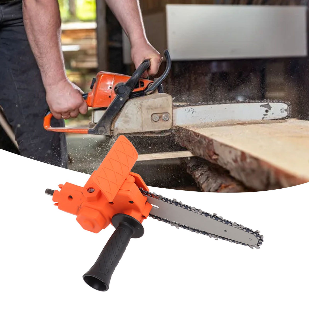 Cordless Electric Saw Conversion Head Adapter Converting A Electric Drill Into Electric Chain Saw 6 Inch Orange