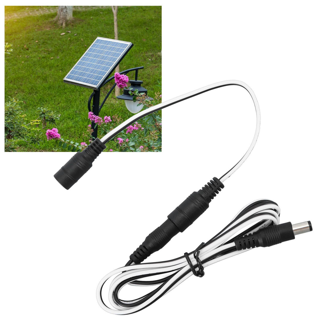Solar Panel Power Extension Cable DC Extension Cable for Solar Photovoltaic Panel LED Lights Cameras 4m / 13.1ft