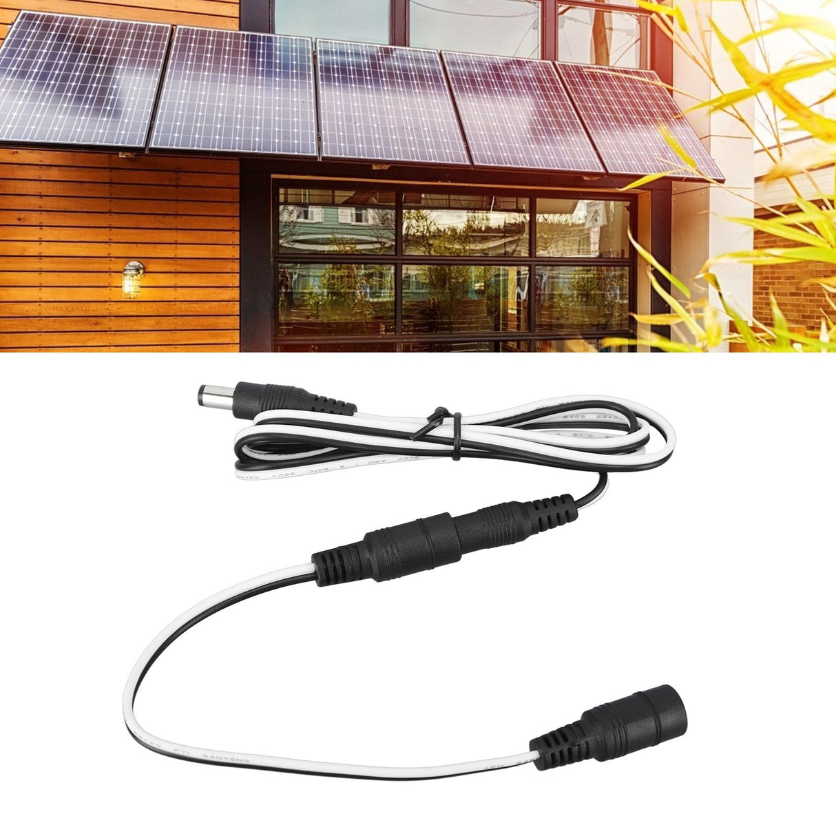 Solar Panel Power Extension Cable DC Extension Cable for Solar Photovoltaic Panel LED Lights Cameras 4m / 13.1ft