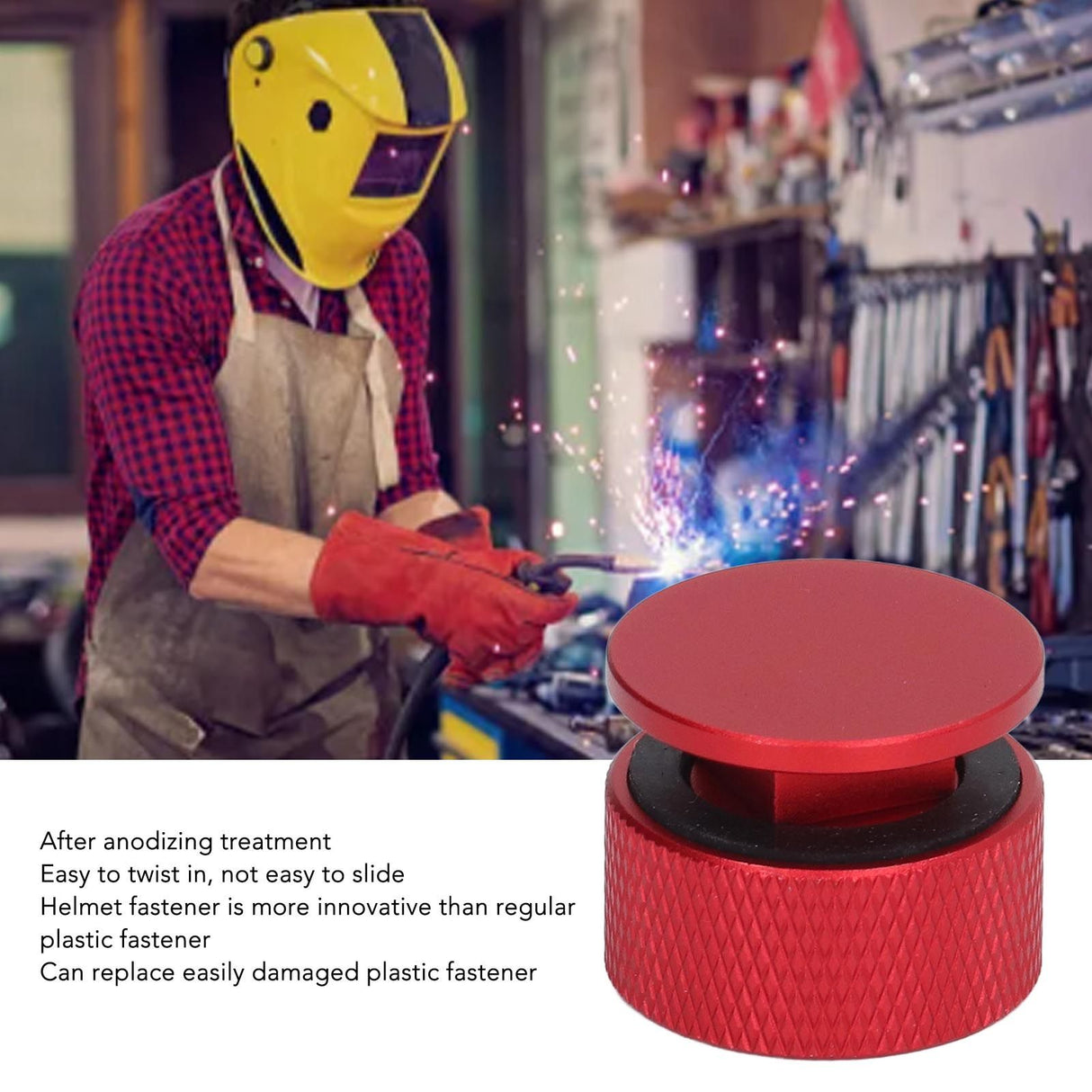 Welding Hood Pipeliner Helmet Fastener Aluminum Alloy Pipeliner Helmet Accessories Headgear Replacement Parts Red