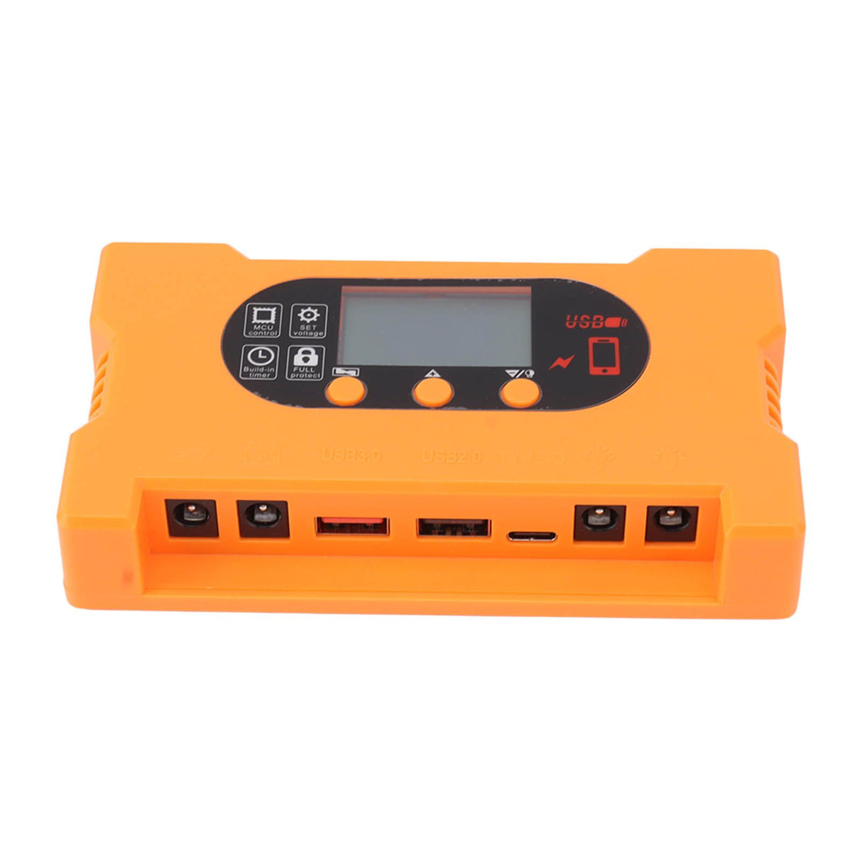 Solar Charge Controller 12V 24V Dual USB Type C Fast Charging Solar Panel Battery Regulator with LCD Display 30A