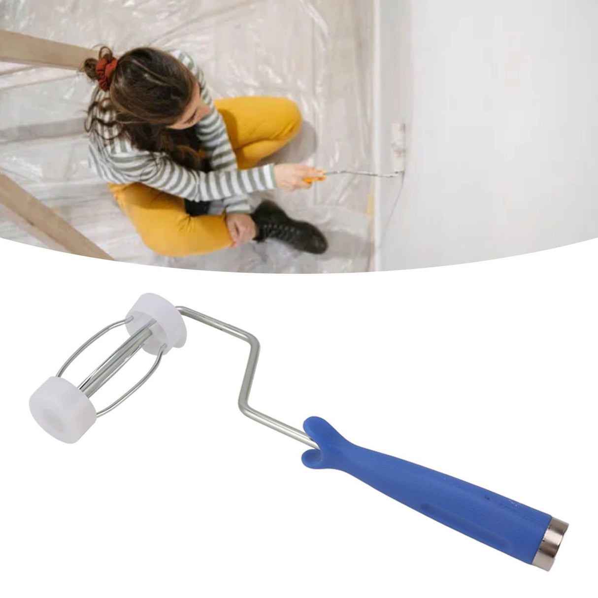 Roller Frame Ergonomic Handle High Strength Easy Control Paint Roller Frame for Dust Roller 4 Inch