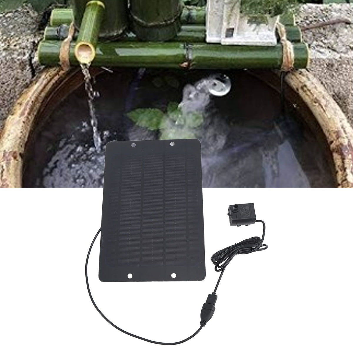 Solar Fountain 6V 10W Bird Bath Fountain USB Interface with Water Pump Solar Water Fountain for Patio Garden Bird Bath
