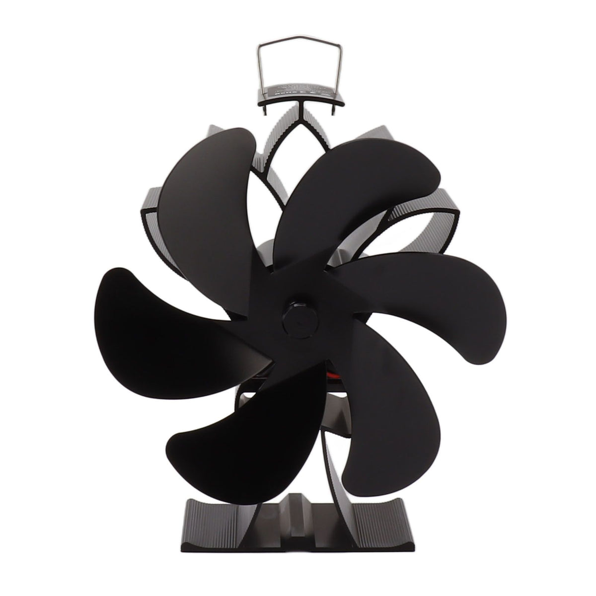 Heat Powered Stove Fan 6 Blade Aluminum Alloy Low Noise Wood Stove Fireplace Fan for Home Log Burning Stove Black