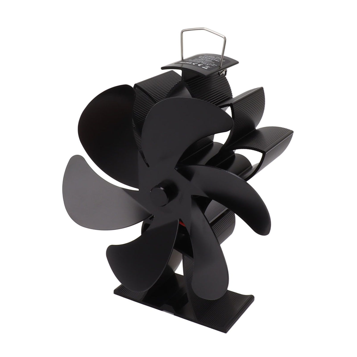 Heat Powered Stove Fan 6 Blade Aluminum Alloy Low Noise Wood Stove Fireplace Fan for Home Log Burning Stove Black