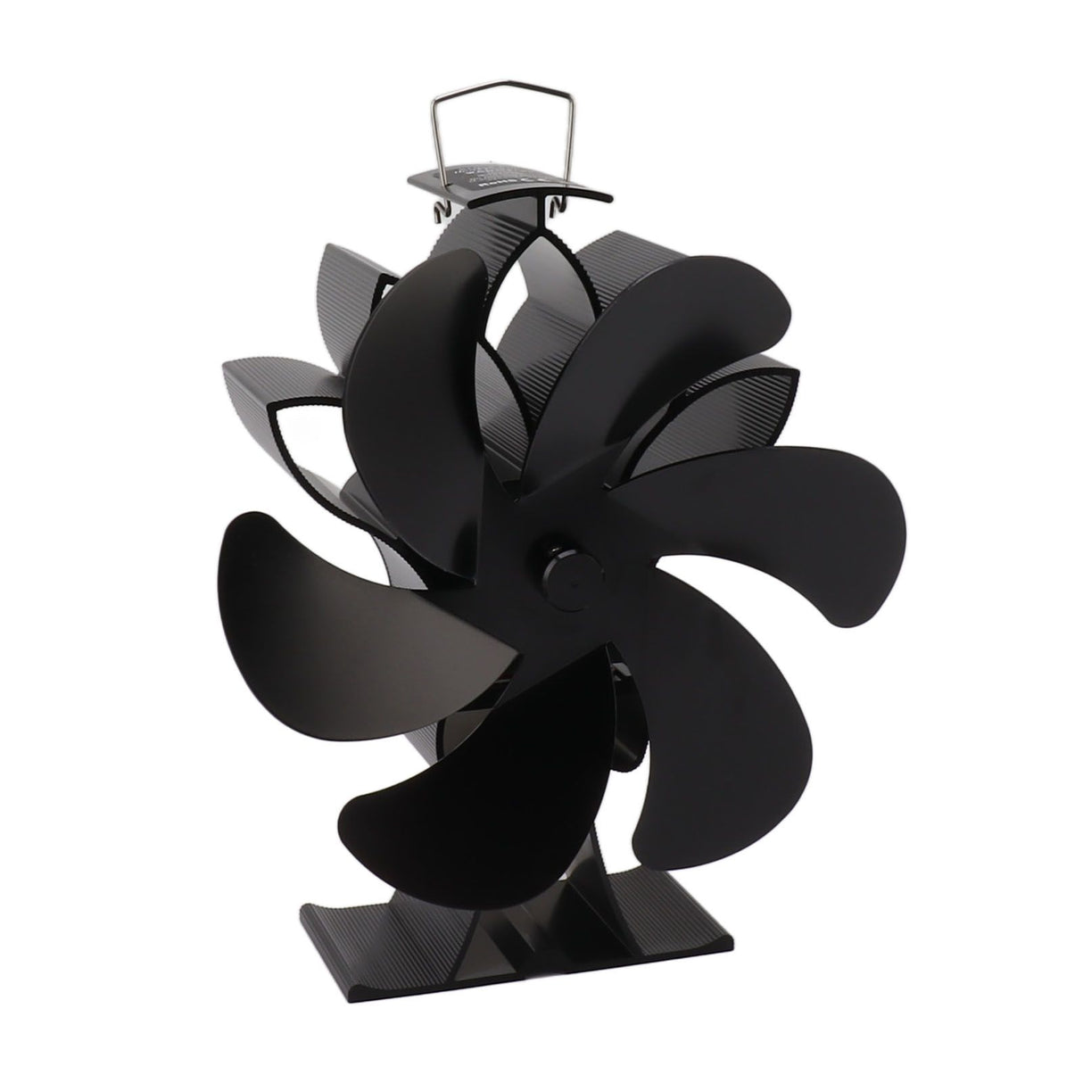 Heat Powered Stove Fan 6 Blade Aluminum Alloy Low Noise Wood Stove Fireplace Fan for Home Log Burning Stove Black