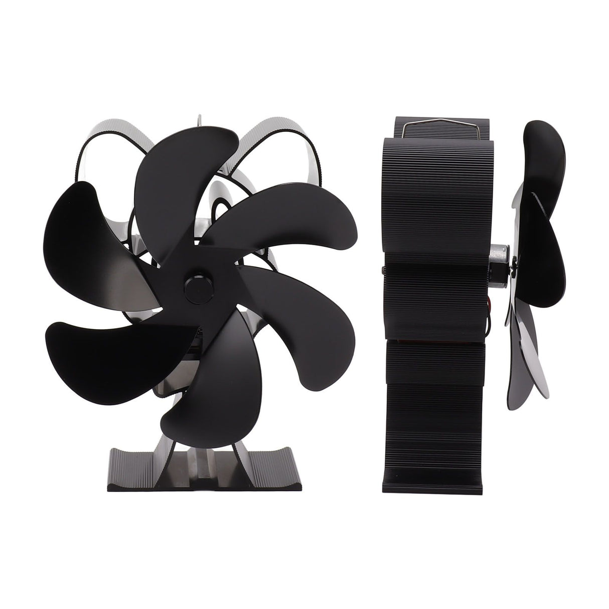 6 Blade Heat Powered Stove Fan for Wood Fireplace Chimney Fireplace Fan Increases Warm Air Silent Operation Black