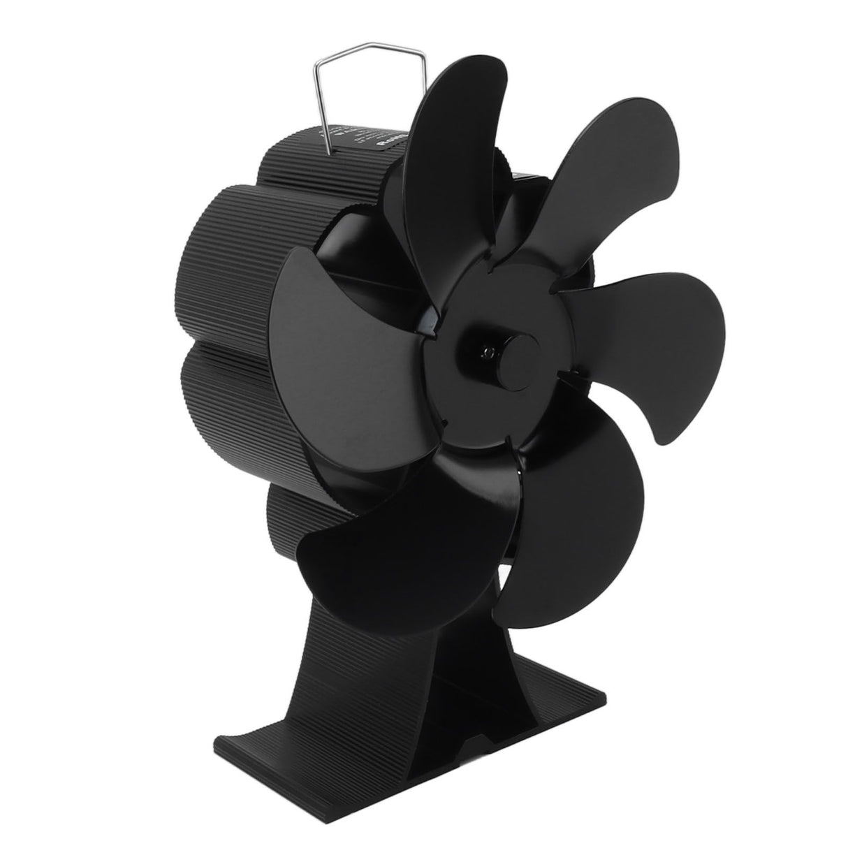 Black 6 Blade Heat Powered Stove Fan Thermodynamically Driven Fireplace Fan for Heat Dissipation